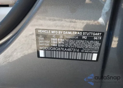 2019 Mercedes-Benz S 560 4Matic z USA, uszkodzony, nr VIN WDDUG8GB7KA487316